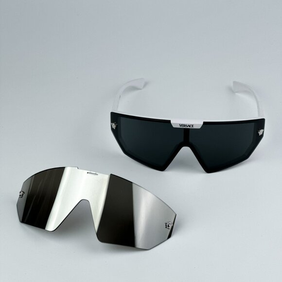 Versace VE4461 314/87 BRAND NEW Sunglasses White Mirror Silver Detachable Lens main image 11